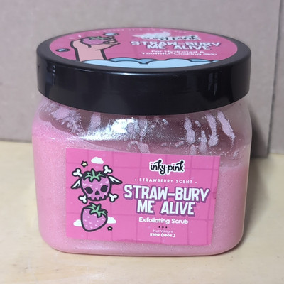Inky Pink Straw-Bury Me Alive Hydrating Exfoliating Scrub, Strawberry Scent