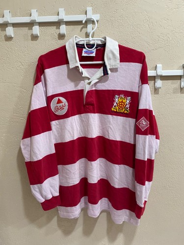 Gloucester Rugby Union Vintage Long Sleeve Cotton Oxford Size M - Picture 1 of 13