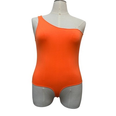 FLAWED NWT Skims Essential One Shoulder Bodysuit Size 4X 5X Orange Highlighter