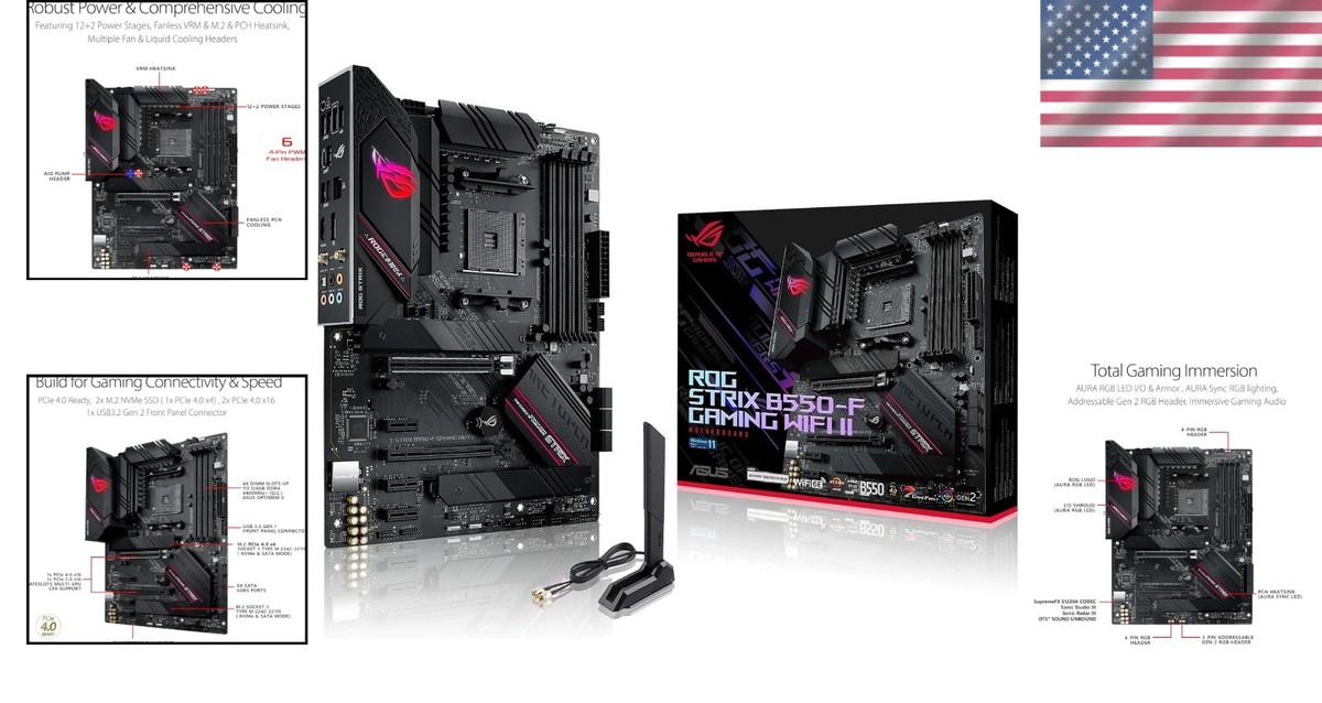 ASUS ROG Strix B550-F Gaming AM4 Gaming Motherboard | eBay
