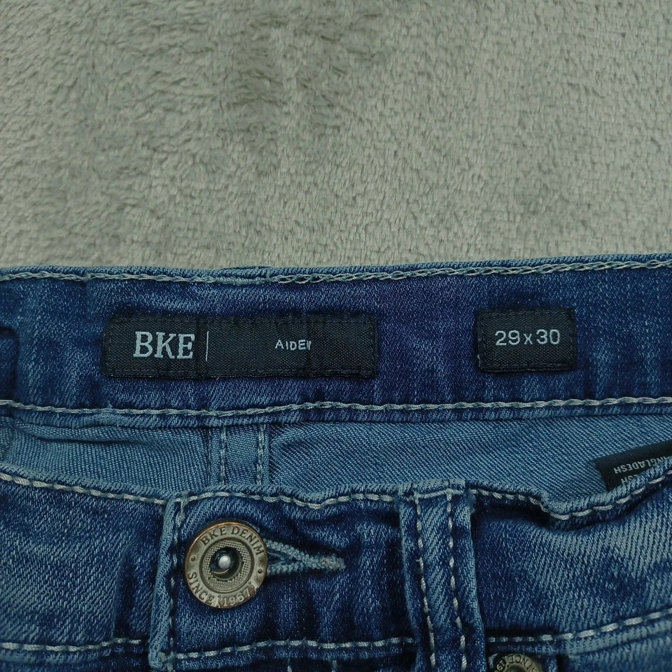 BKE Jeans Mens 29x30 Blue Straight Aiden Denim Pockets Cotton Modern - Image 3 of 4