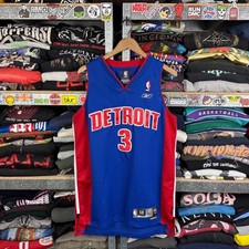 DETROIT PISTONS NBA #3 BEN WALLACE REEBOK AUTHENTICS JERSEY MENS SIZE MEDIUM +2L