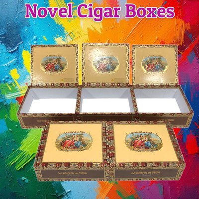 Lot of 5 La Aroma Monarch Empty Cigar Boxes 8x6.75x3 #122