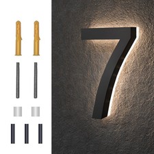 Midit 8 Inch Backlit Led House Numbers Waterproof Stainless Steel High