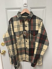 Filson Mackinaw Wool Jac Shirt Cream Multi Plaid | Made In USA | Large | NWT