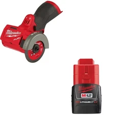 Milwaukee 2522-20 M12 3" Cut Off Tool Bare + 48-11-2420 Battery Pack