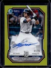 2026 Bowman Kevin McGonigle Chrome Prospect Auto Yellow Refractor #/75 Tigers