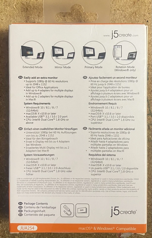 j5create USB A 3.0 HDMI Multi Monitor Adapter - White New - Image 2 of 4