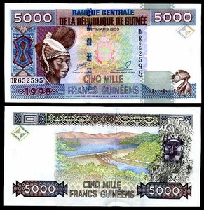 GUINEA-5000-5-000-FRANCS-1998-P-38-UNC