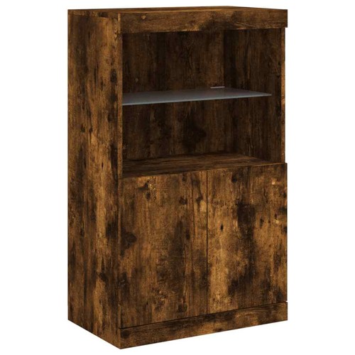 Smoked Oak Sideboard - Modern Design Buffet with , Storage Compartments K4R4 - Picture 3 of 12
