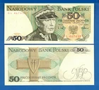 Poland P-142 50 Zlotys Year 1988 Uncirculated Banknote