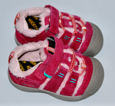 NIB KEEN Toddler Girls Fruit Dove Pink Newport Fleece Trim Sneaker Shoes sz 6