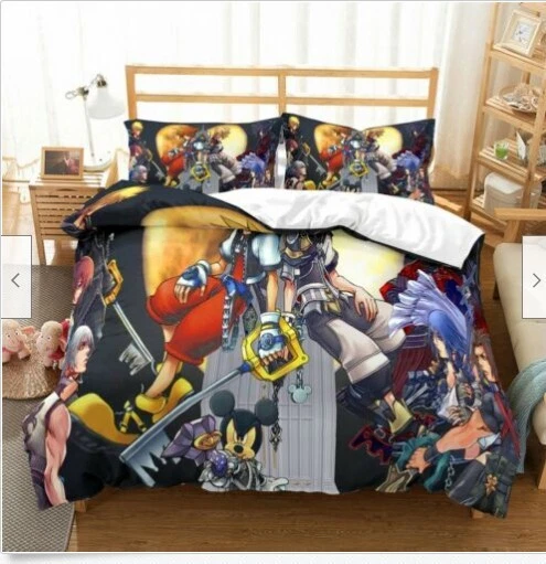 3D Kingdom Hearts Kids Duvet Cover Bedding Set Pillowcase Twin/Full/Queen/King - Image 3 of 4
