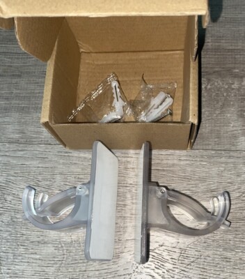 2PCS No Drill Curtain Rod Brackets, Self-Adhesive Curtain 2 Pcs Transparent