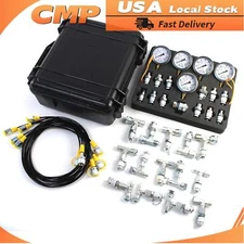 Hydraulic Pressure Test Kit 5 Gauges (10/100/250/400/600bar) 13 Couplings New
