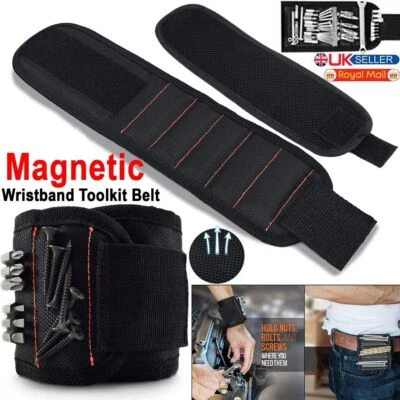 ADL Magnetic Strong Wristband DIY Tool Belt Holder Bracelet Toolkit Gifts for Men UK