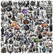 111 PCS Halloween Decorations - Vinyl Glitter  Cartoon Ghost Stickers 111pcs 