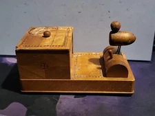 Antique Cigarette Dispenser Bobbing Duck Retriever All Wood