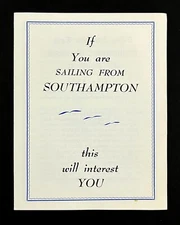 1960 American Express Travel Services Southampton UK Sailing Vintage Brochure