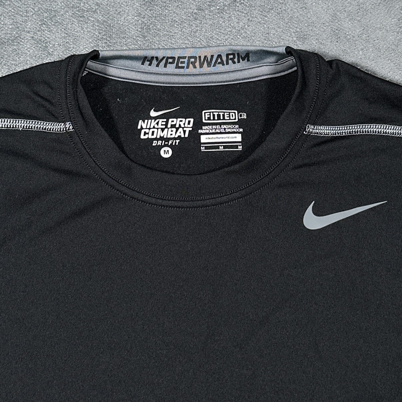 Nike Pro Combat Hyperwarm Compression Shirt Mens Medium Black