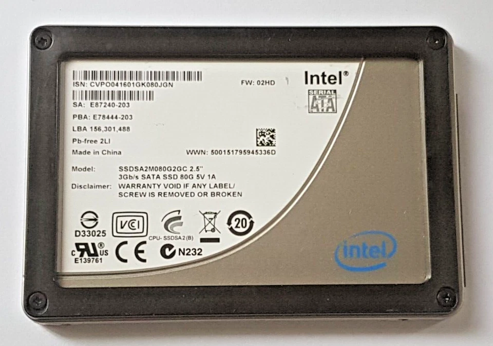 80 GB SATA-II Intel X25-M Series SSDSA2M080G2GC SSD MLC 2,5" interne Festplatte
