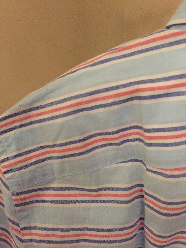 Vineyard Vines - Chemise Popover Manches Courtes Rayures Bleu - Neuve Avec étiquette - Taille L