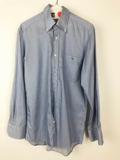 Men's Lacoste Button-down Shirt Blue 38 Medium Pocket Squared Casual Dress