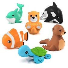 Tub Works  Marine  Mold Free Bath Toys 6 Pack  Sealed No Hole Bath Toys Desi...