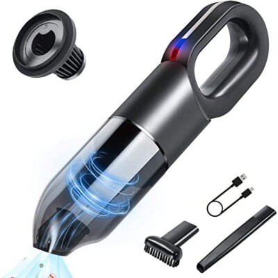 Handstaubsauger kabellos, tragbarer Autostaubsauger 7000Pa, 2 Geschwindigkeiten, Rechargea
