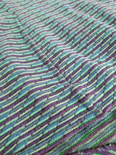 Vintage 60's 70's Jantzen Swimsuit Blue Knit Stripe One Piece Sz 14 - Picture 6 of 22