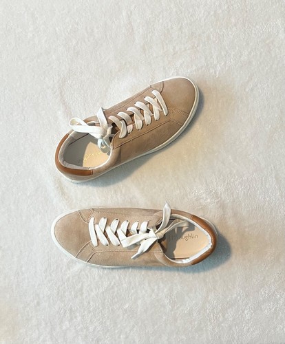 Pre-owned J. McLaughlin Women's 7M Casual Angelique Suede Sneaker Sand Tan