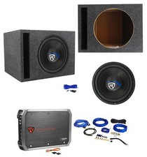 Rockville K5 W12K5S4 12" 1400 Watt Subwoofer Vented Sub Box Amplifier Amp Kit