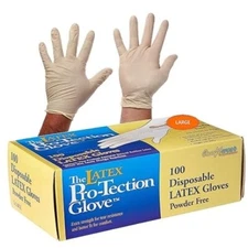 COMFITWEAR Disposable Latex Gloves, Powder Free Size Large(Pack of 100)