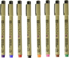 Sakura Pigma Micron pens 05 line Drawing 8 Color Set, Archival ink fineliner