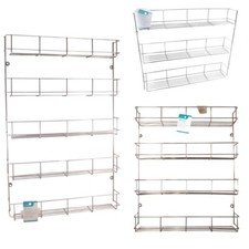 Image of 3 4 5 TIER SPICE HERB JAR RACK HOLDER FOR KITCHEN DOOR CUPBOARD STORAGE WALL