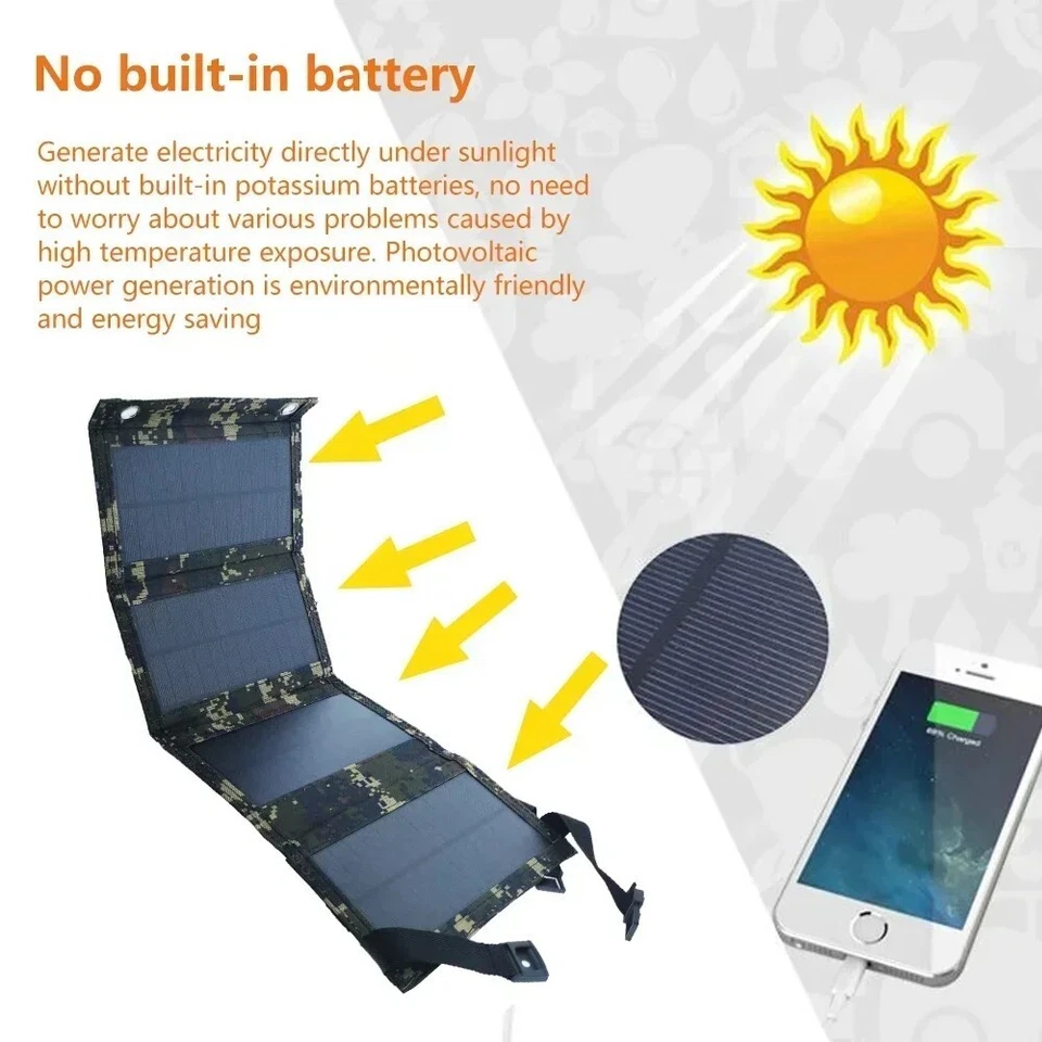 Solar Panel Portable Foldable Power Supply Panel Small Generator Outdoor Charger - Image 3 of 4
