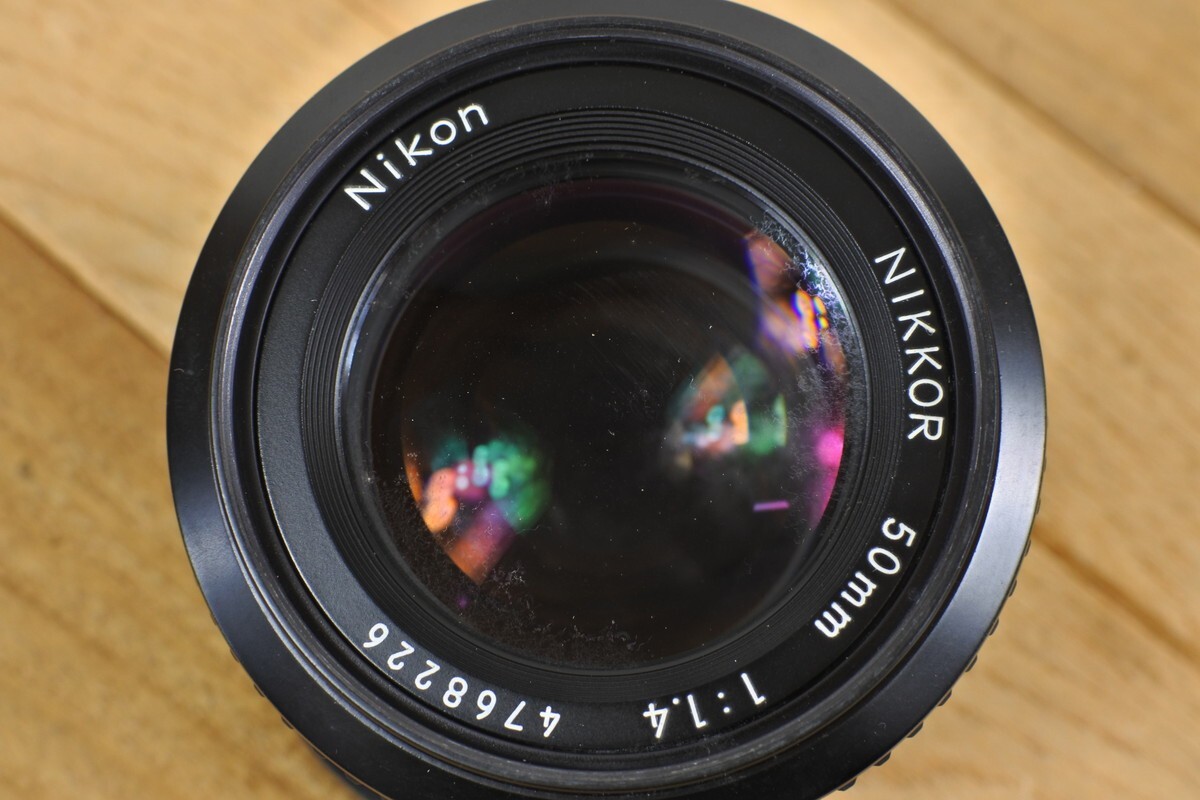 Nikon Ai Nikkor 50mm f/1.4 MF Standard Lens with Hood/Caps/Filter