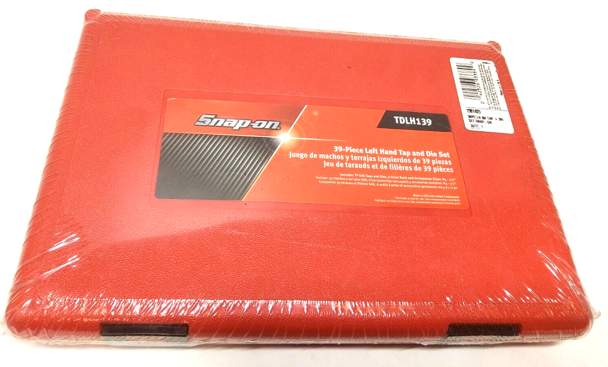 Snap-on 39 Piece Left-Hand Thread Tap and Die Set TDLH139