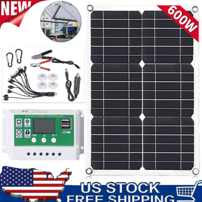 600 Watts Solar Panel Kit 100A 12V Battery Charger w/ Controller Caravan Boat
