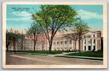 Green bay Wisconsin~West High School~”Hello Everybody”~1920s Postcard