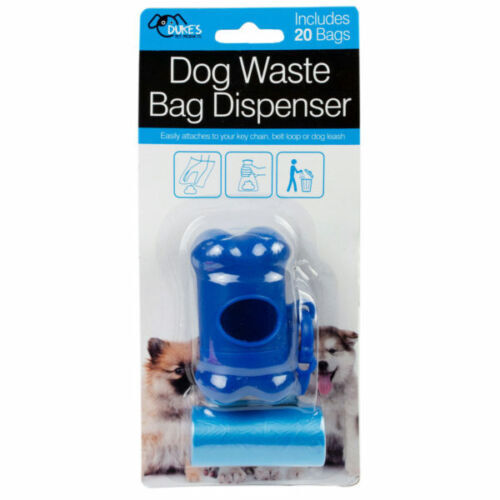 Dog Waste Bags with Dispenser and Leash Clip + 1 15 poop bag roll Red
