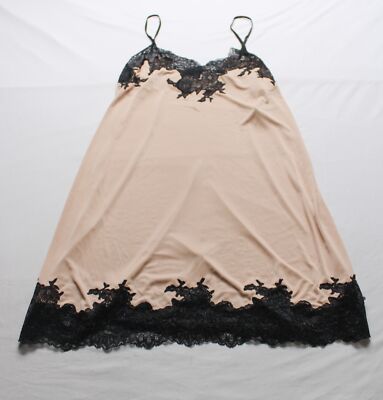 Natori Women's Smooth Enchant Floral Lace Detail Chemise BE5 Cafe Medium NWT