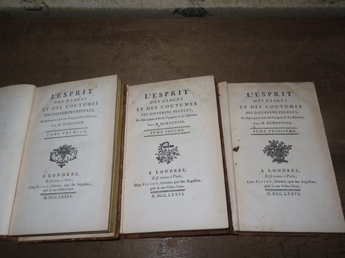 1776 L'ESPRIT DES USAGES ET DES COUTUMES DES DIFFERENS PEUPLES PAR DEMEUNIER * - Picture 3 of 12