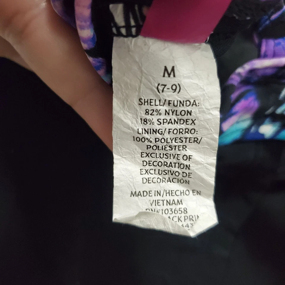 OP Junior's Y2K 紫色蝴蝶可调节开口绑带钢圈 Tankini M — 第 4/4 张图片