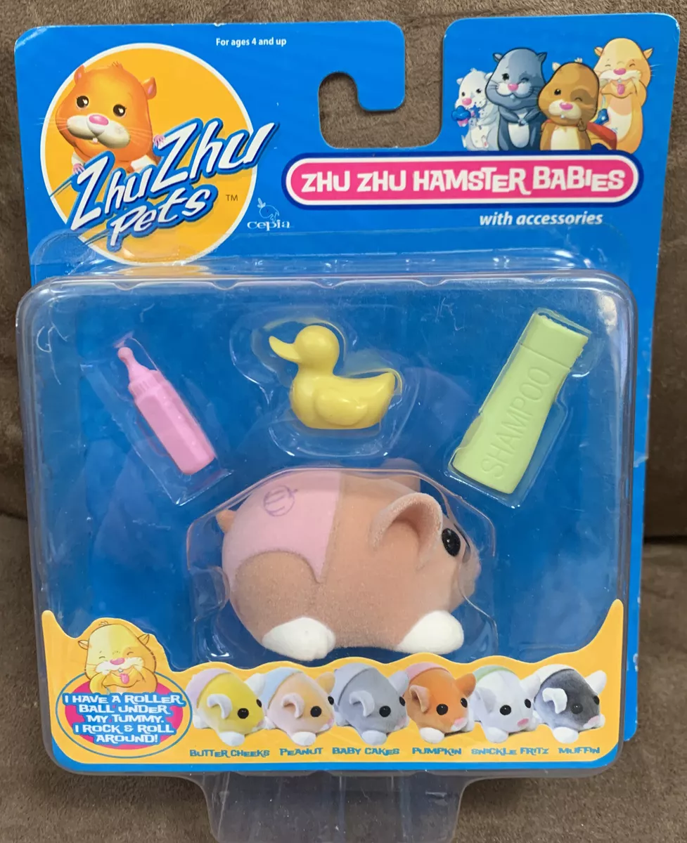 ZHU ZHU HAMSTER BABIES BUTTER CHEEKS PINK W ACCESSORIES ROCK