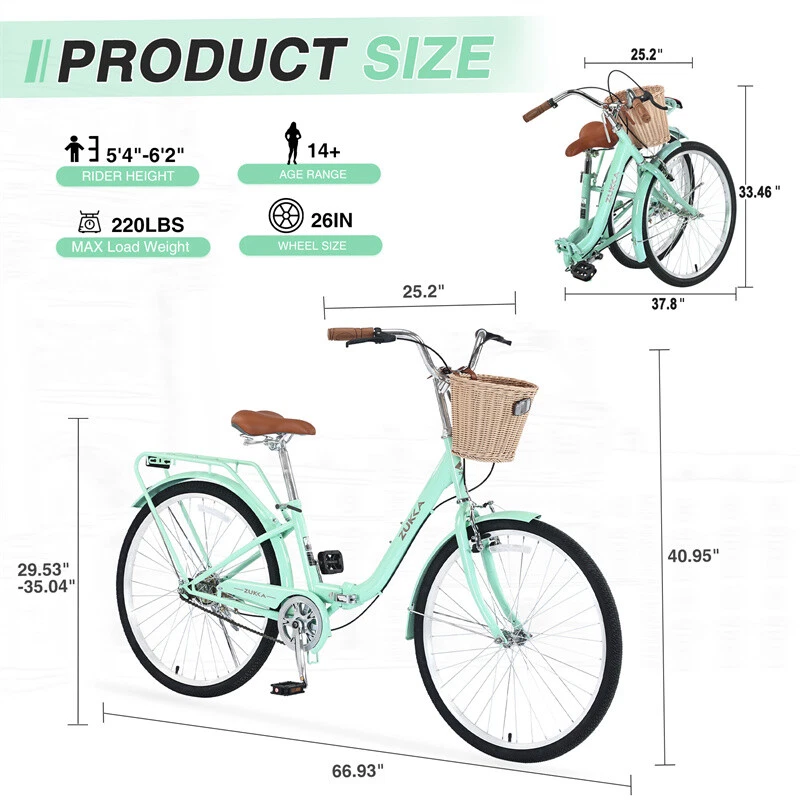 26inch Folding Lady Bike Single Speed Steel Frame for Easy to Carry & Commuting - Image 2 of 4
