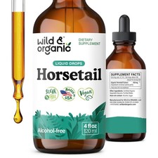 Wild  Organic Horsetail Herb Tincture - Hair Skin Nails - Liquid Supplement 84