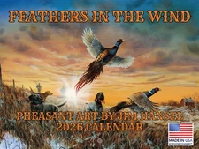 Jim Hansel Pheasant Bird Calendar 2026 Monthly Wall