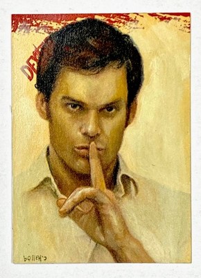 DEXTER COLOR CHARLES HALL PAINTED ARTIST RETURN SKETCH CARD RARE BREYGENT SHHH!