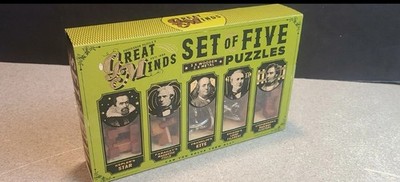   Professor Puzzles Great Minds Set Of Five Puzzles (3x Wooden 2x Metal) Sealed